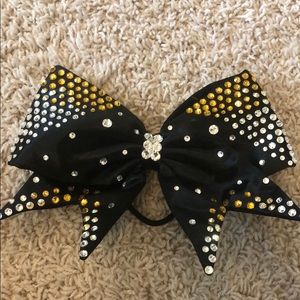 Vegas Bows Black and Gold with Swarovski Chrystals